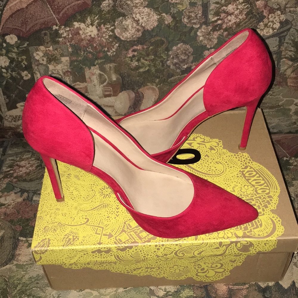 Mix No. 6 Red Stiletto suede high heel shoes